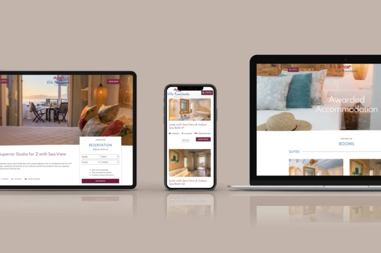 Villa Konstantin - Σχεδιασμός ιστοσελίδας για ξενοδοχείο στη Μύκονο